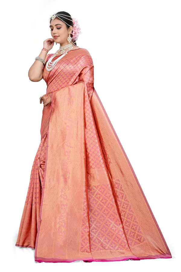 Peach_Traditional_Woven_Saree_For_Women