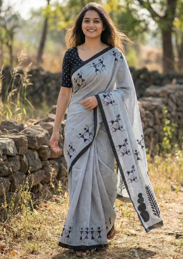 Grey_Tribal_Print_Saree_For_Women