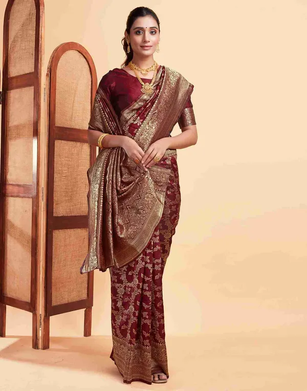 Maroon_Woven_Ethnic_Saree_For_Women