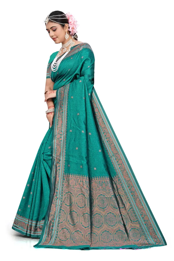 Teal_Woven_Traditional_Saree_For_Women