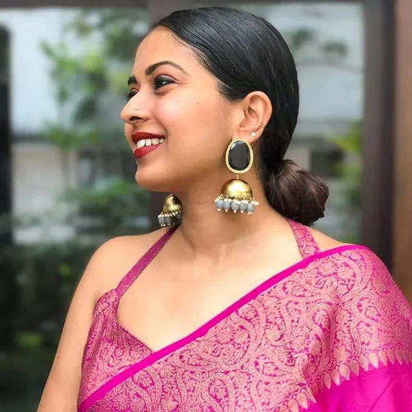 Magenta_Traditional_Border_Saree_For_Women