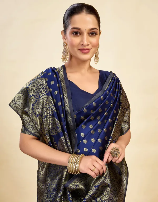 Navy_Blue_Woven_Saree_For_Women