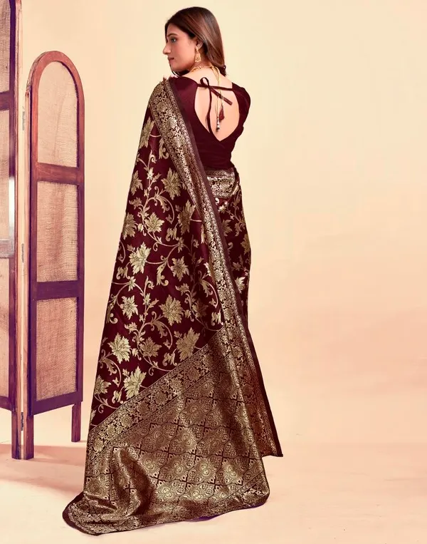 Maroon_Banarasi_Silk_Saree_For_Women
