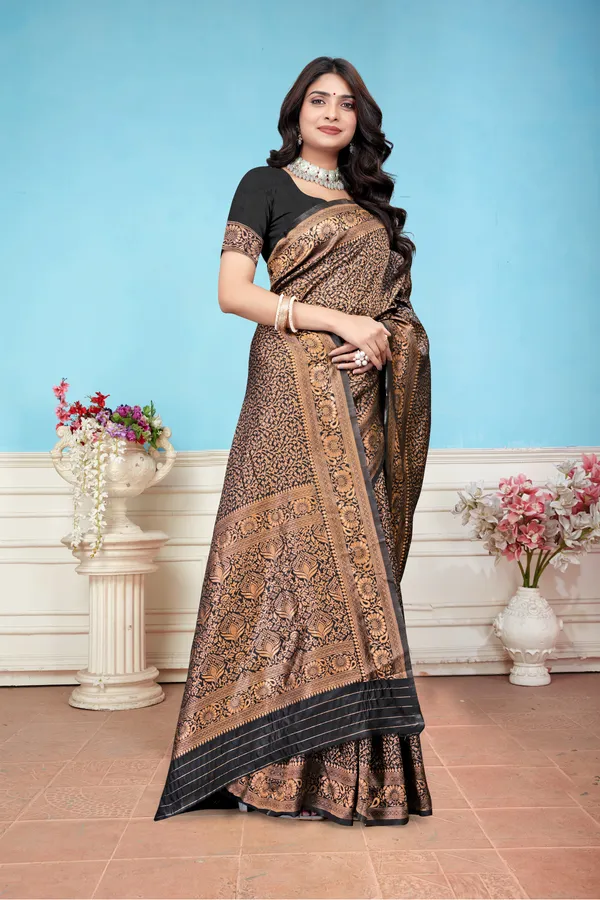Brown_Printed_Saree_For_Women