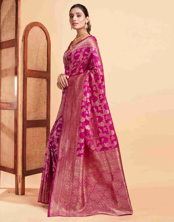 Pink_Woven_Zari_Saree_For_Women