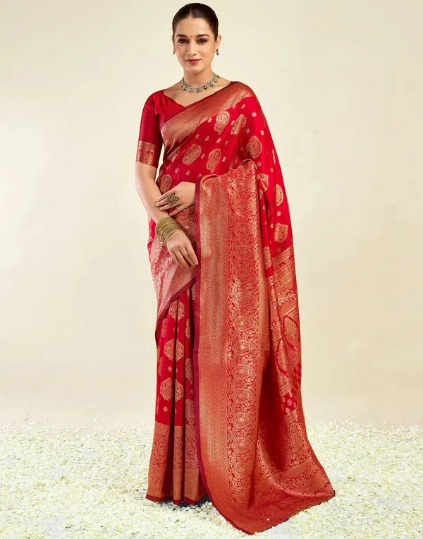 Red_Woven_Saree_For_Women