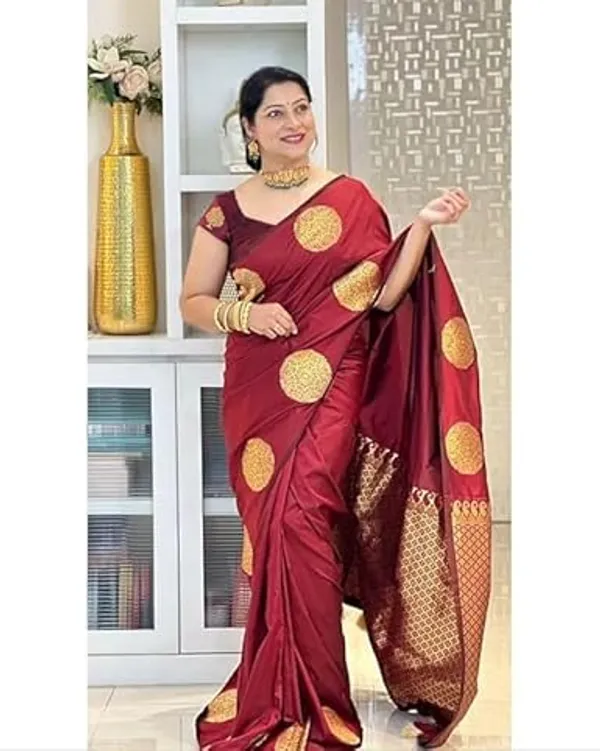 Maroon_Gold_Motif_Saree_For_Women
