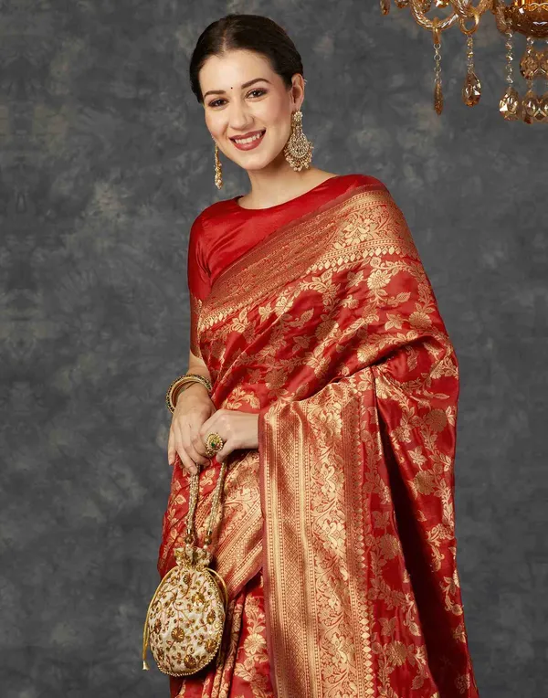 Red_Woven_Brocade_Saree_For_Women