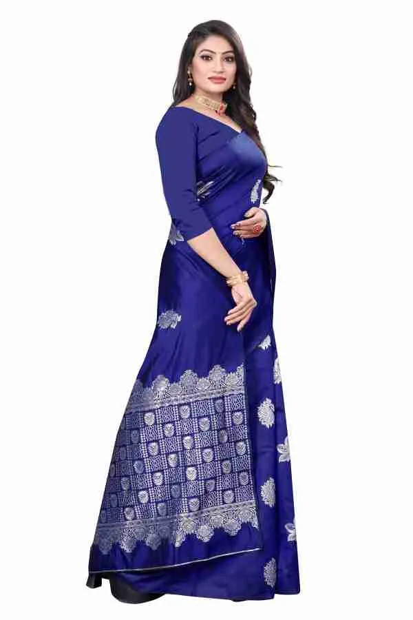 Navy_Blue_Printed_Saree_For_Women