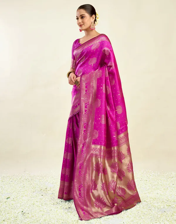 Magenta_Banarasi_Silk_Saree_For_Women