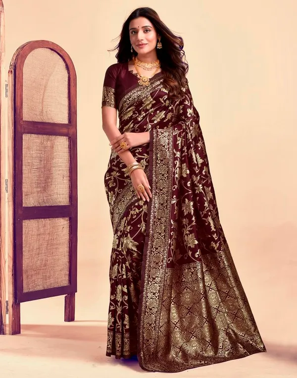 Maroon_Banarasi_Silk_Saree_For_Women