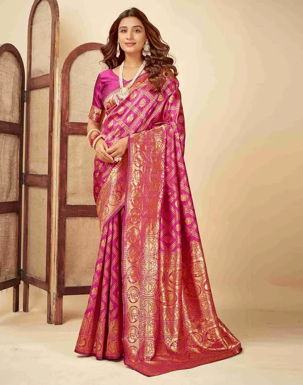 Magenta_Banarasi_Silk_Saree_For_Women