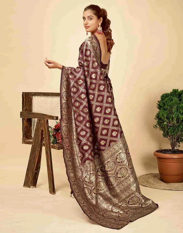 Maroon_Banarasi_Silk_Saree_For_Women