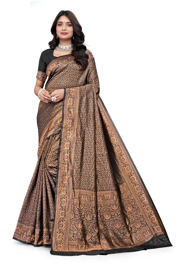 Brown_Printed_Saree_For_Women
