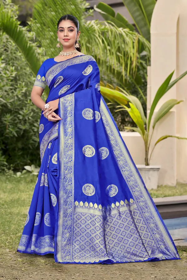 Blue_Woven_Saree_For_Women