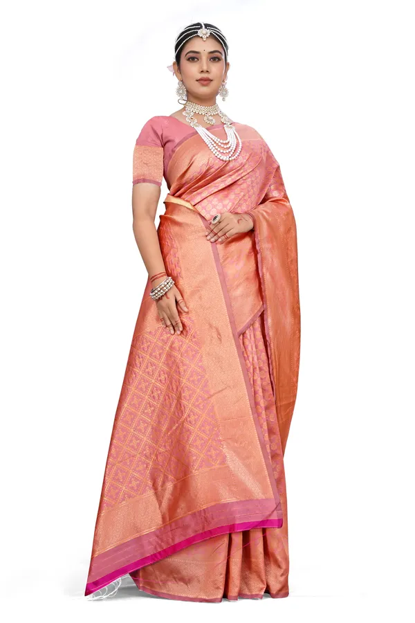 Peach_Traditional_Woven_Saree_For_Women