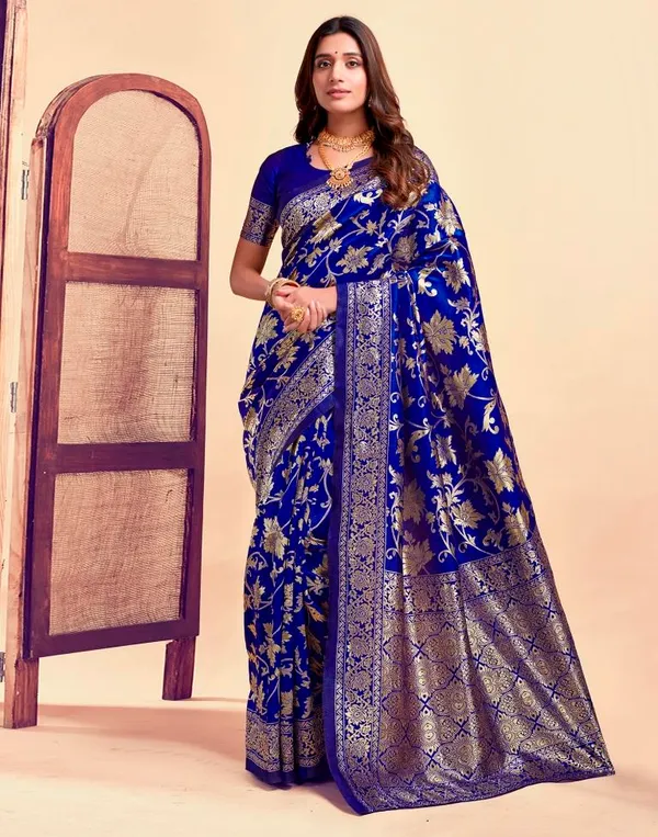 Blue_Banarasi_Silk_Saree_For_Women