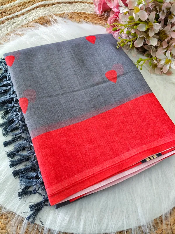 Grey_Textured_Printed_Saree_For_Women