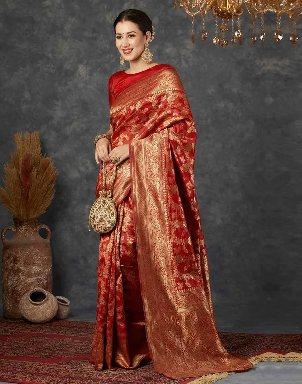 Red_Woven_Brocade_Saree_For_Women