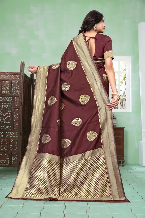 Maroon_Woven_Saree_For_Women