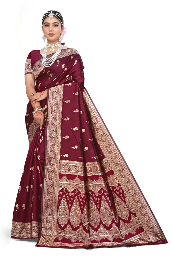 Maroon_Traditional_Saree_For_Women