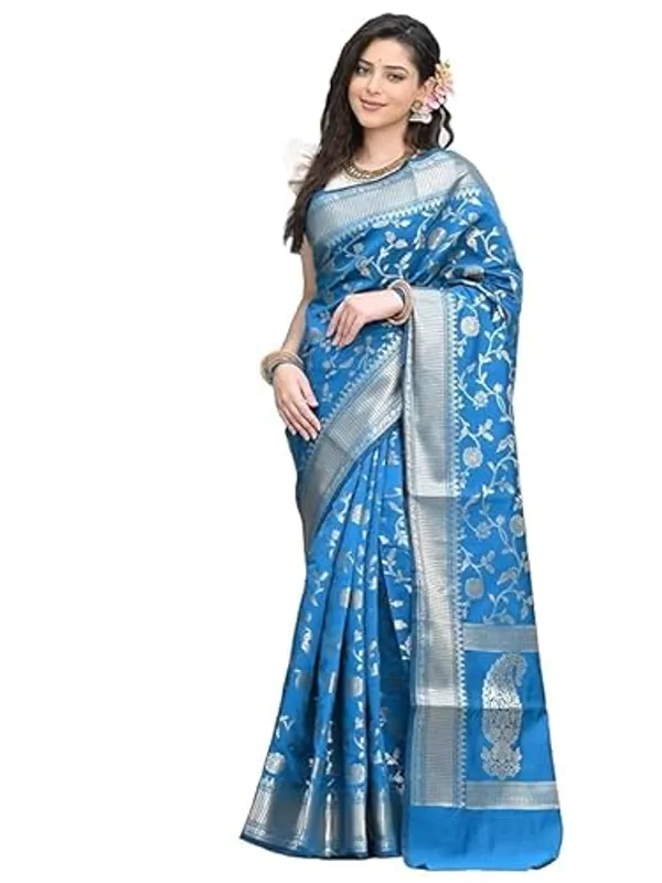 Turquoise_Banarasi_Silk_Saree_For_Women