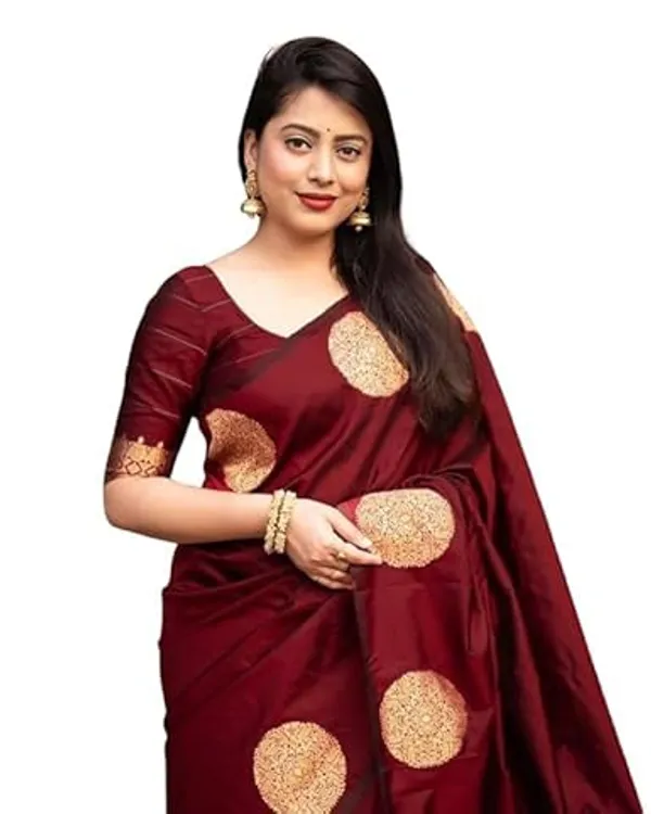 Maroon_Gold_Motif_Saree_For_Women