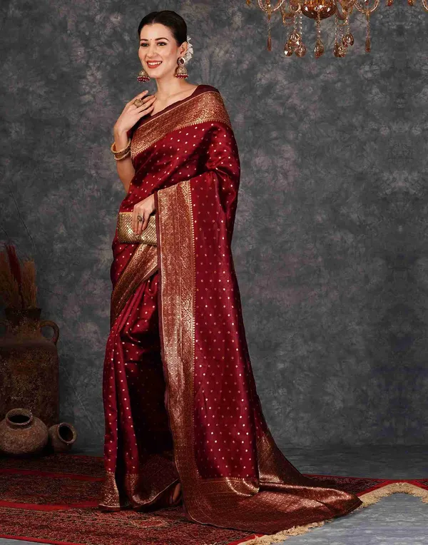 Maroon_Traditional_Saree_For_Women