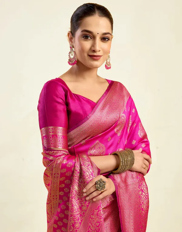 Pink_Woven_Brocade_Saree_For_Women