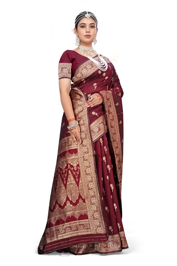 Maroon_Traditional_Woven_Saree_For_Women
