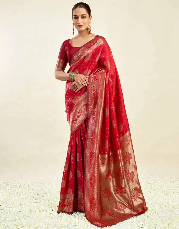 Red_Woven_Saree_For_Women
