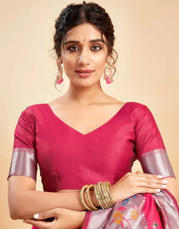 Pink_Banarasi_Silk_Saree_For_Women