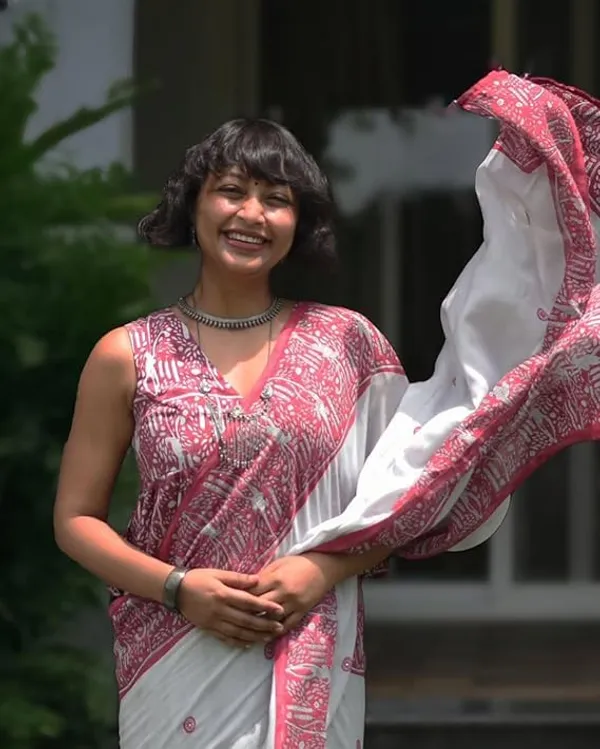 White_And_Pink_Printed_Saree_For_Women