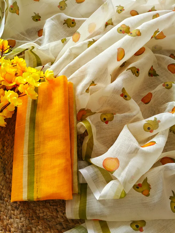 White_Printed_Saree_For_Women