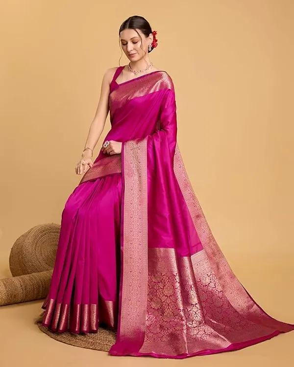 Magenta_Brocade_Saree_For_Women