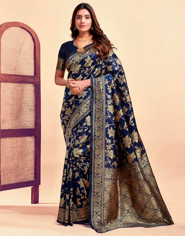 Blue_Banarasi_Silk_Saree_For_Women