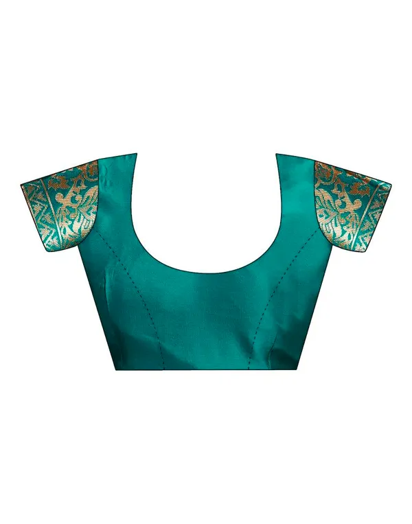 Teal_Banarasi_Silk_Saree_For_Women