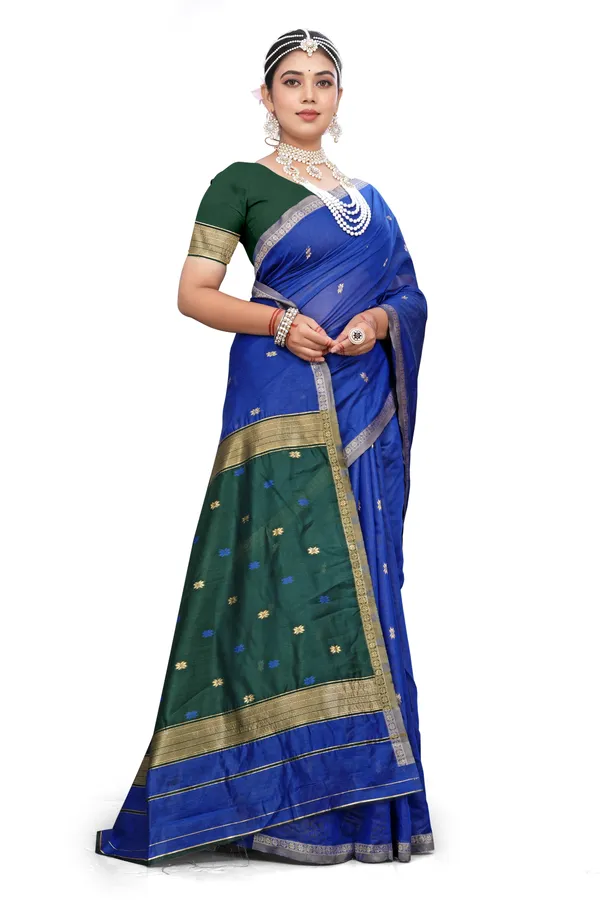 Blue_Green_Traditional_Saree_For_Women