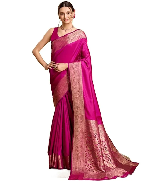 Magenta_Brocade_Saree_For_Women