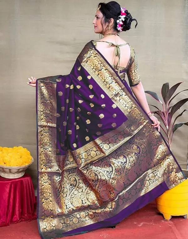 Purple_Brocade_Saree_For_Women