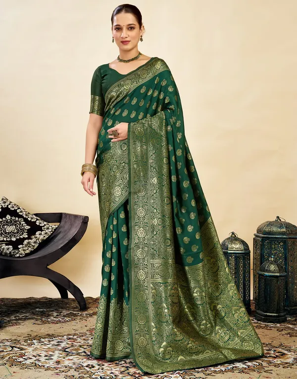 Green_Brocade_Saree_For_Women