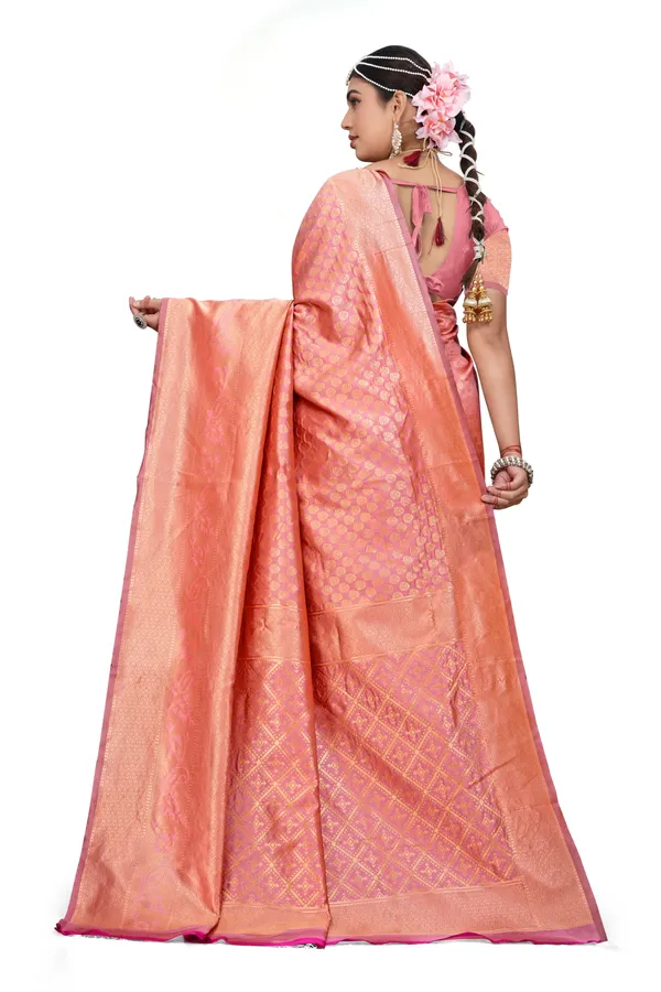 Peach_Traditional_Woven_Saree_For_Women