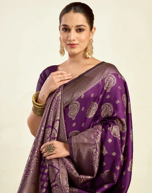 Purple_Banarasi_Silk_Saree_For_Women