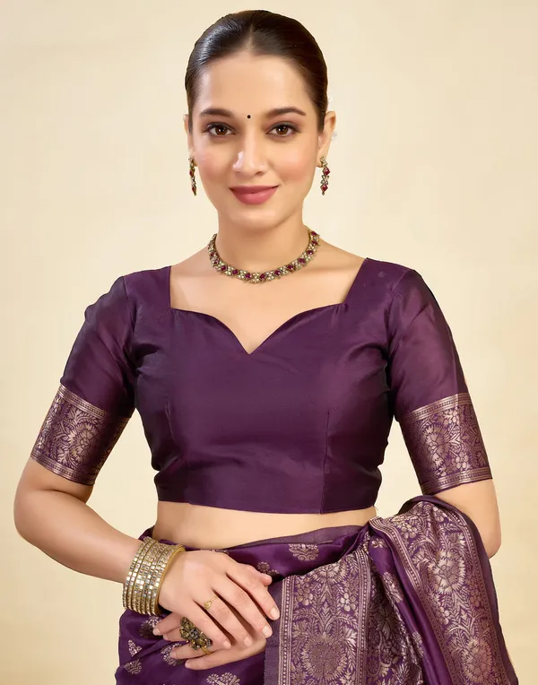 Purple_Woven_Floral_Saree_For_Women