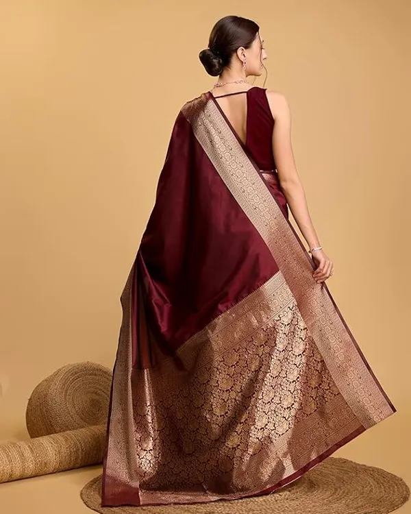 Maroon_Woven_Saree_For_Women