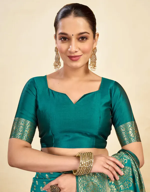 Teal_Woven_Traditional_Saree_For_Women