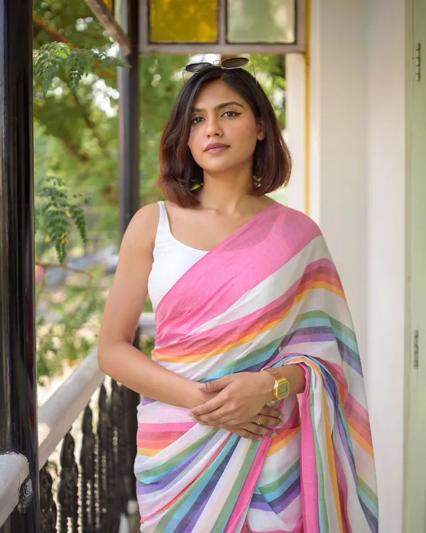 Multicolor_Striped_Saree_For_Women