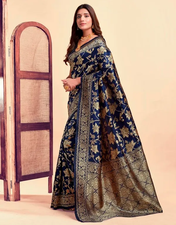 Blue_Banarasi_Silk_Saree_For_Women