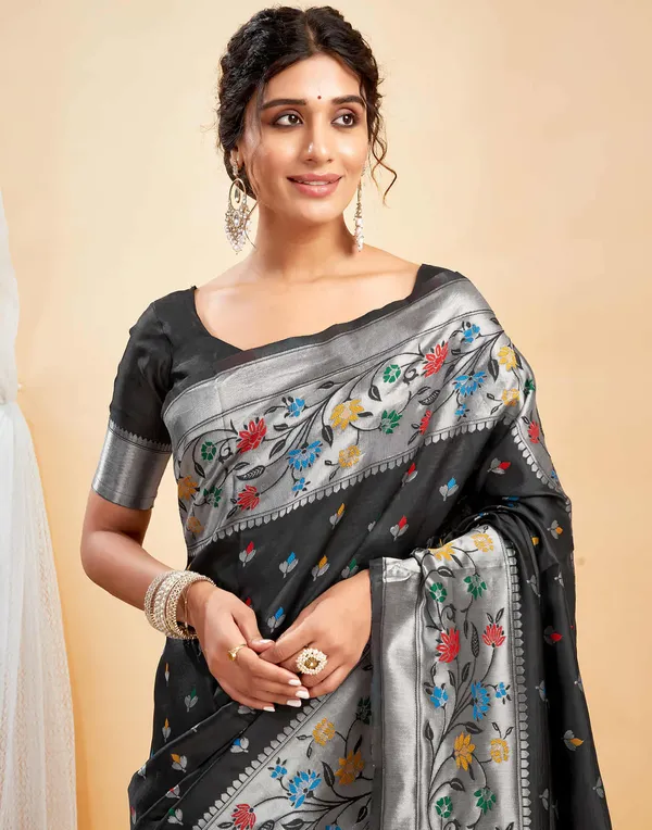 Black,_Silver_Banarasi_Silk_Saree_For_Women