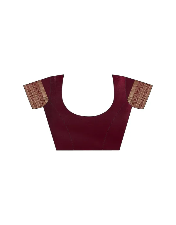 Maroon_Woven_Floral_Saree_For_Women